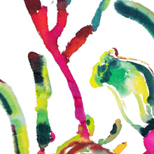 Load image into Gallery viewer, Original Artwork by Ian de Souza for Anigozanthos manglesii: Red & Green Kangaroo Paw Scarf